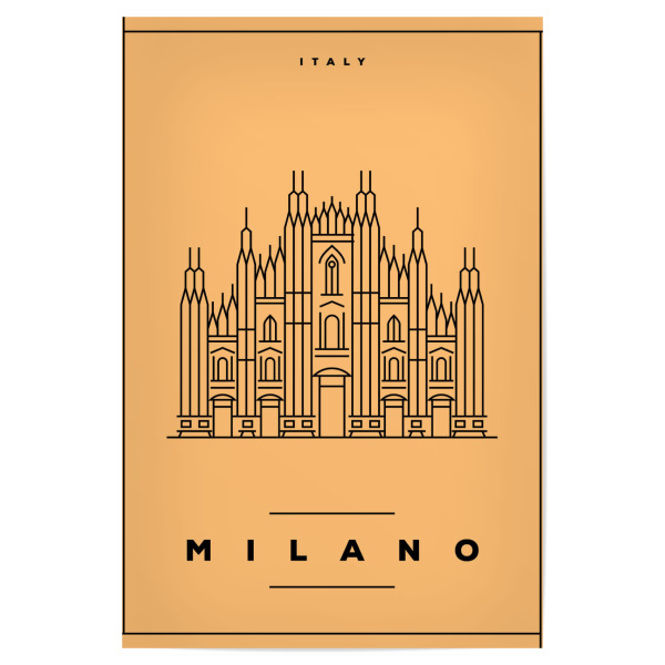 Poster "Minimal Milano" artboxONE - Städte,Reise,Reise / Länder,Städte / Mailand