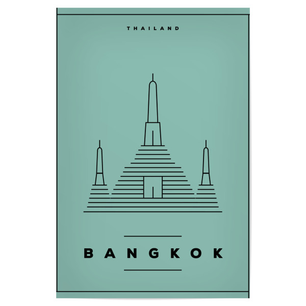 Poster 30x20 cm "Minimal Bangkok" artboxONE - Städte,Reise,Reise / Asien,Reise / Länder