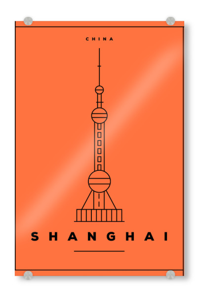 Acrylglasbild "Minimal Shanghai" artboxONE - Städte,Reise,Reise / Asien,Reise / Länder,Städte / Shanghai