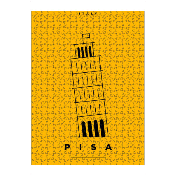 Puzzle Ravensburger "Minimal Pisa Poster" artboxONE - Städte - Minimal,Pisa,Pisa,Tower,Italy,Design,City,Italien,Sehenswürdigkeit,Schiefer turm