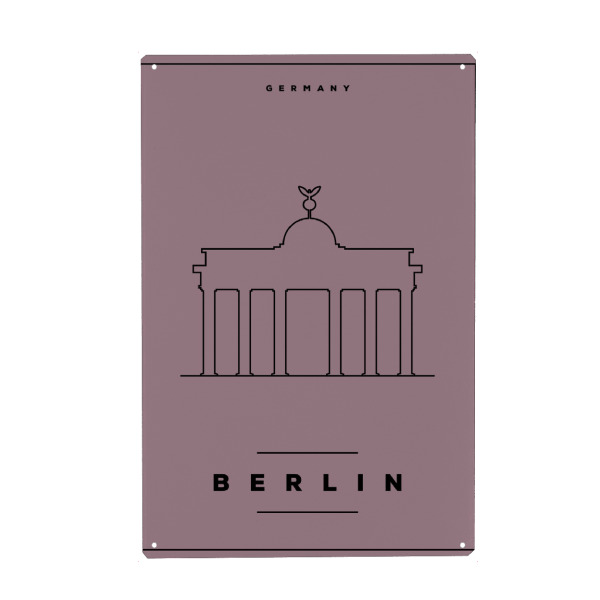 Metall Poster "Minimal Berlin Poster" artboxONE - Städte,Städte / Berlin,Reise