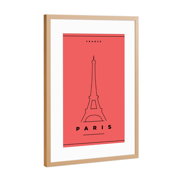 Poster mit Rahmen Kupfer "Minimal Paris" artboxONE - Städte,Reise,Städte / Paris,Liebe
