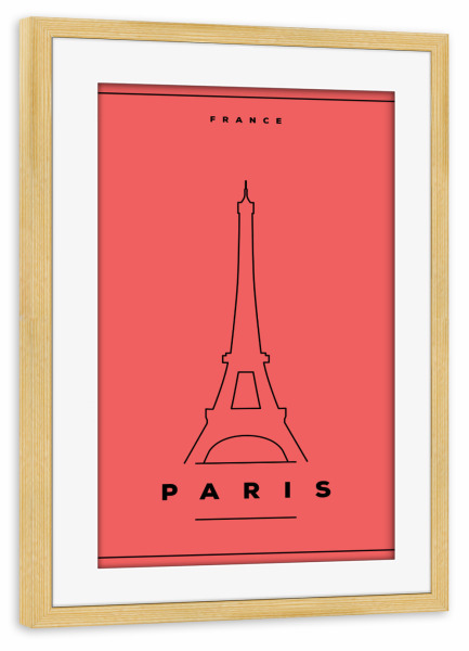 Poster mit Rahmen kiefer "Minimal Paris" artboxONE - Städte,Reise,Städte / Paris,Liebe