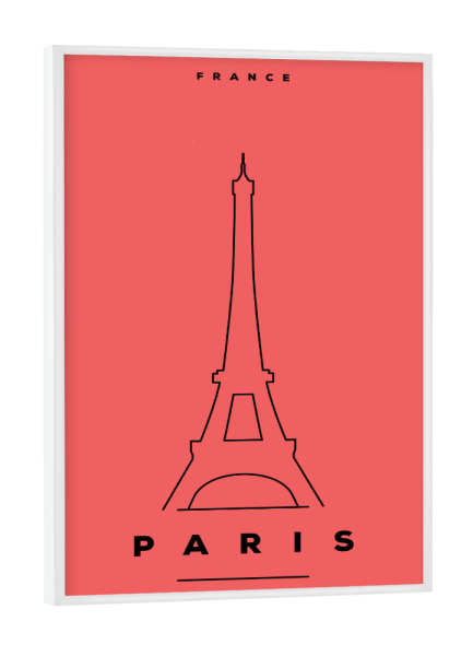 Poster mit weißem Rahmen "Minimal Paris" artboxONE - Städte,Reise,Städte / Paris,Liebe