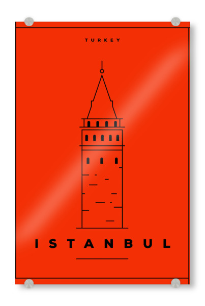 Acrylglasbild "Minimal Istanbul Poster" artboxONE - Städte,Reise,Städte / Istanbul