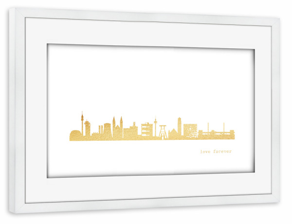 Poster mit Rahmen weiß "RUHRPOTT GOLD Print Love" artboxONE - Städte,Reise,Architektur,Städte / Weitere
