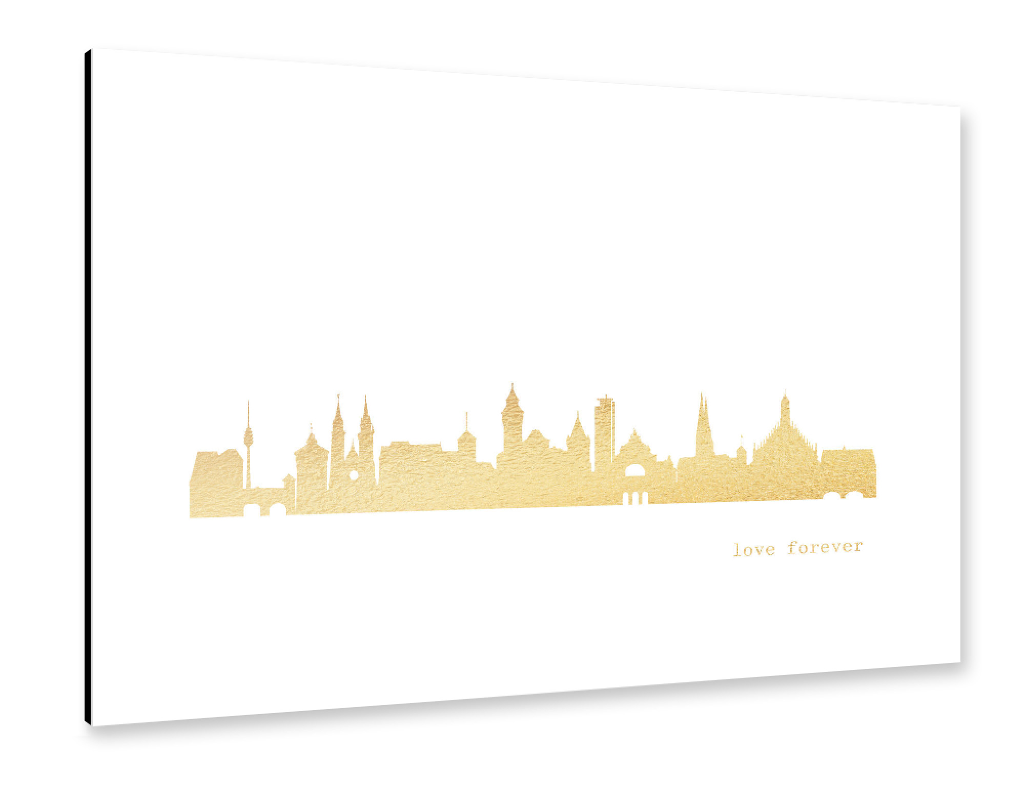 Alu-Dibond "NUERNBERG GOLD Print Love" 75x50 cm artboxONE