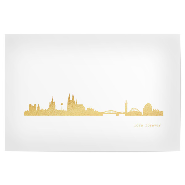 Poster 30x20 cm "KÖLN GOLD Print Love" artboxONE - Städte,Städte / Köln,Reise,Architektur