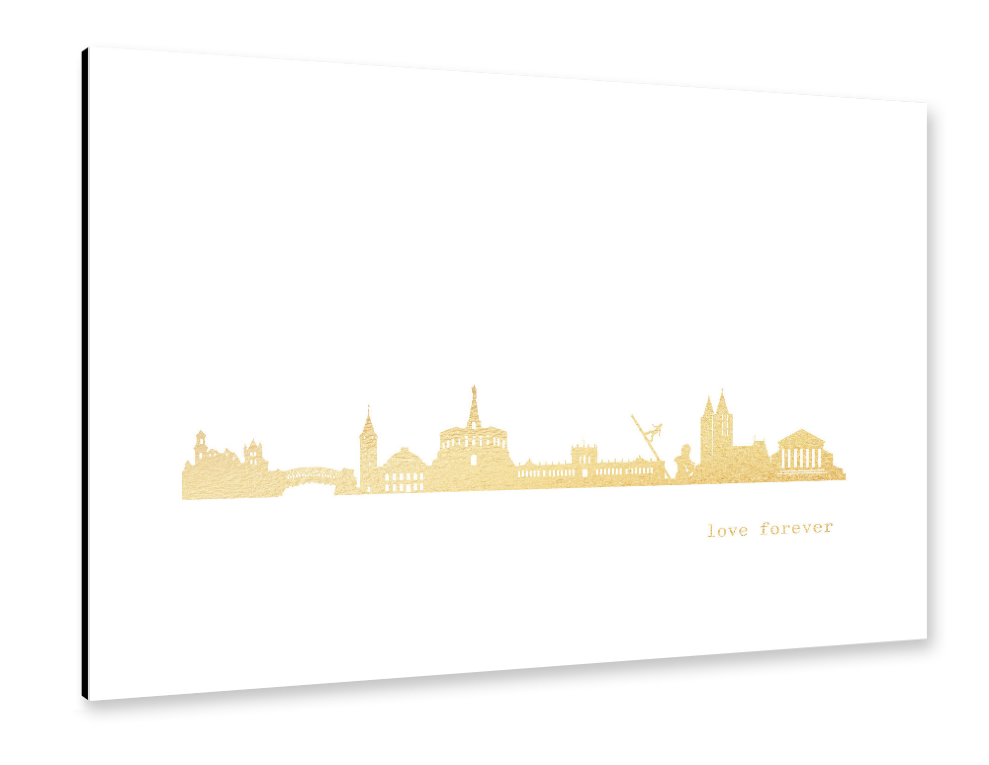 Alu-Dibond "KASSEL GOLD Print Love" 75x50 cm artboxONE