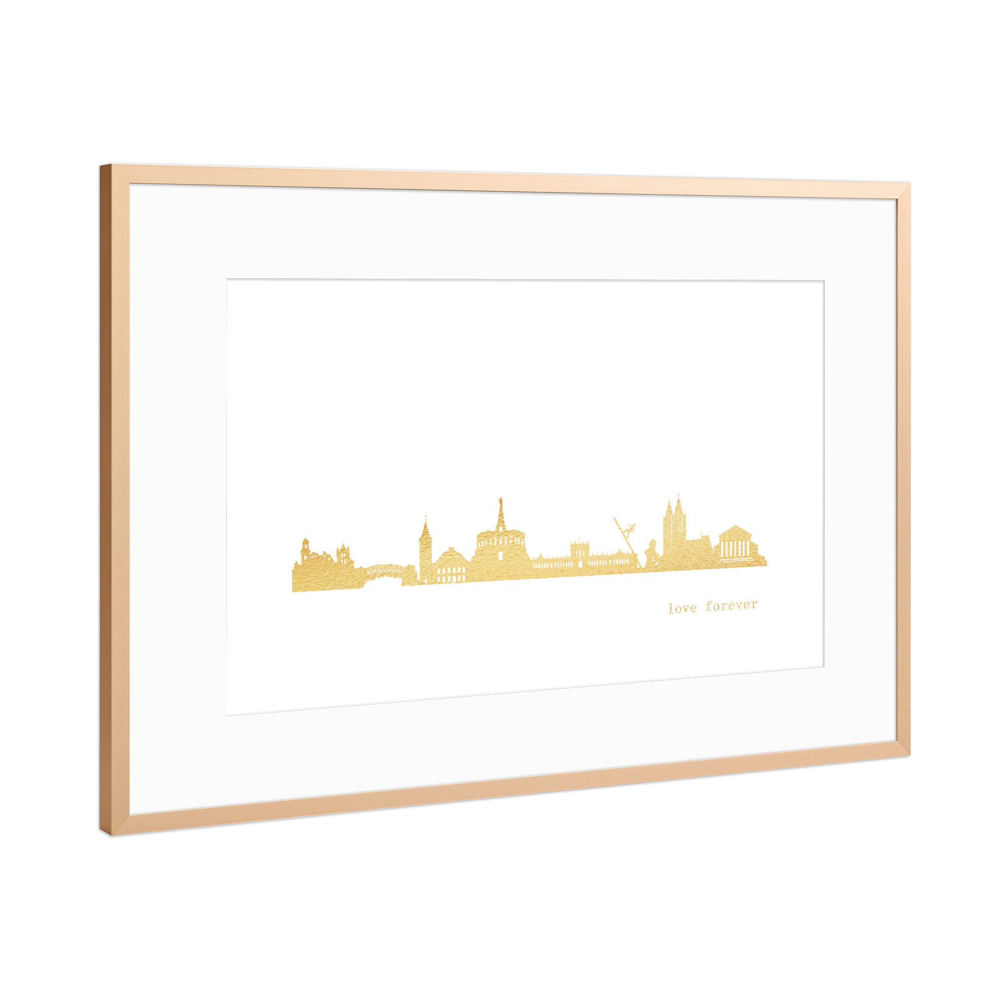 Poster mit Rahmen Kupfer "KASSEL GOLD Print Love" artboxONE - Städte,Reise,Architektur,Städte / Weitere