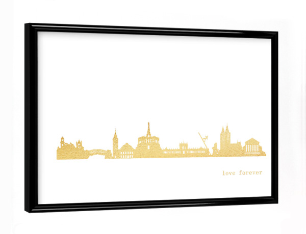 Poster mit schwarzem Rahmen "KASSEL GOLD Print Love" artboxONE - Städte,Reise,Architektur,Städte / Weitere
