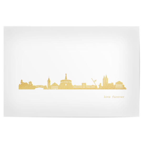 Poster "KASSEL GOLD Print Love" artboxONE - Städte,Reise,Architektur,Städte / Weitere