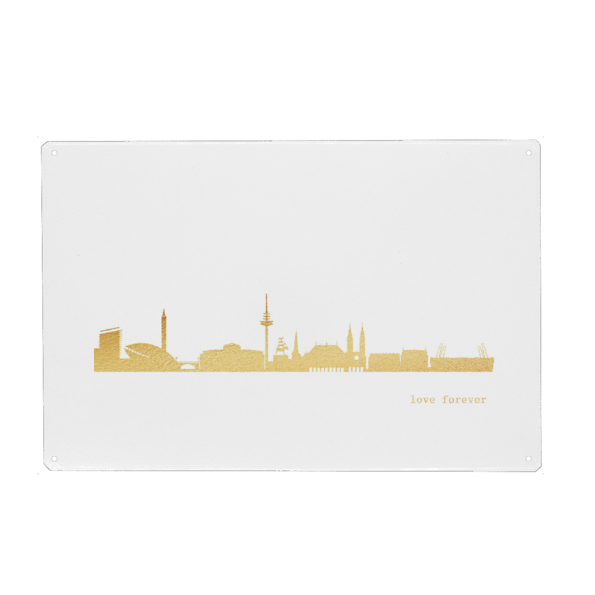 Holzbild "BREMEN GOLD Print Love" artboxONE - Städte,Reise,Architektur,Städte / Weitere