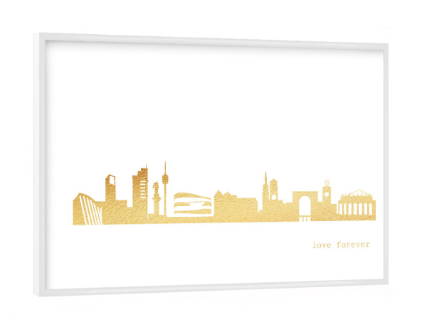 Poster mit weißem Rahmen "STUTTGART GOLD Print Love" artboxONE - Städte,Reise,Architektur,Städte / Stuttgart