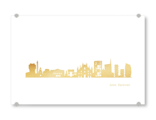 Acrylglasbild "MAILAND GOLD Print Love" artboxONE - Städte,Reise,Architektur,Städte / Mailand