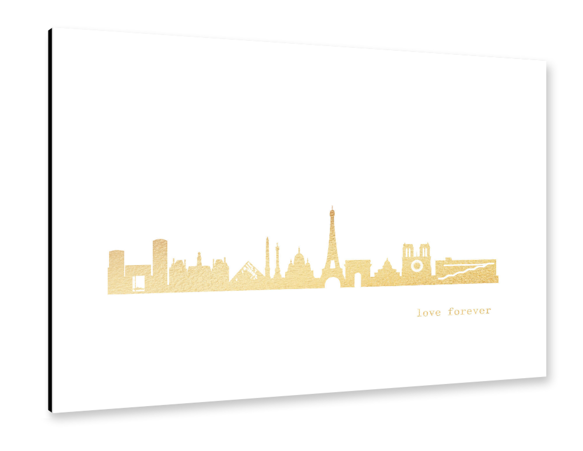 Alu-Dibond "PARIS GOLD Print Love" 30x20 cm artboxONE