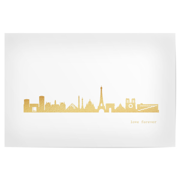 Poster 30x20 cm "PARIS GOLD Print Love" artboxONE - Städte,Reise,Architektur,Städte / Paris
