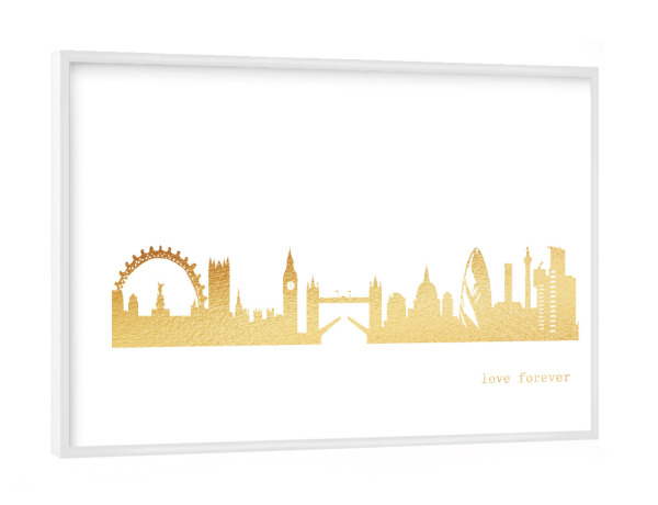 Poster mit weißem Rahmen "LONDON GOLD Print Love" artboxONE - Städte,Städte / London,Reise,Architektur