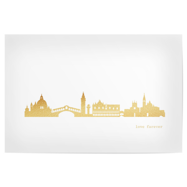 Poster 30x20 cm "VENEDIG GOLD Print Love" artboxONE - Städte,Reise,Architektur,Städte / Venedig