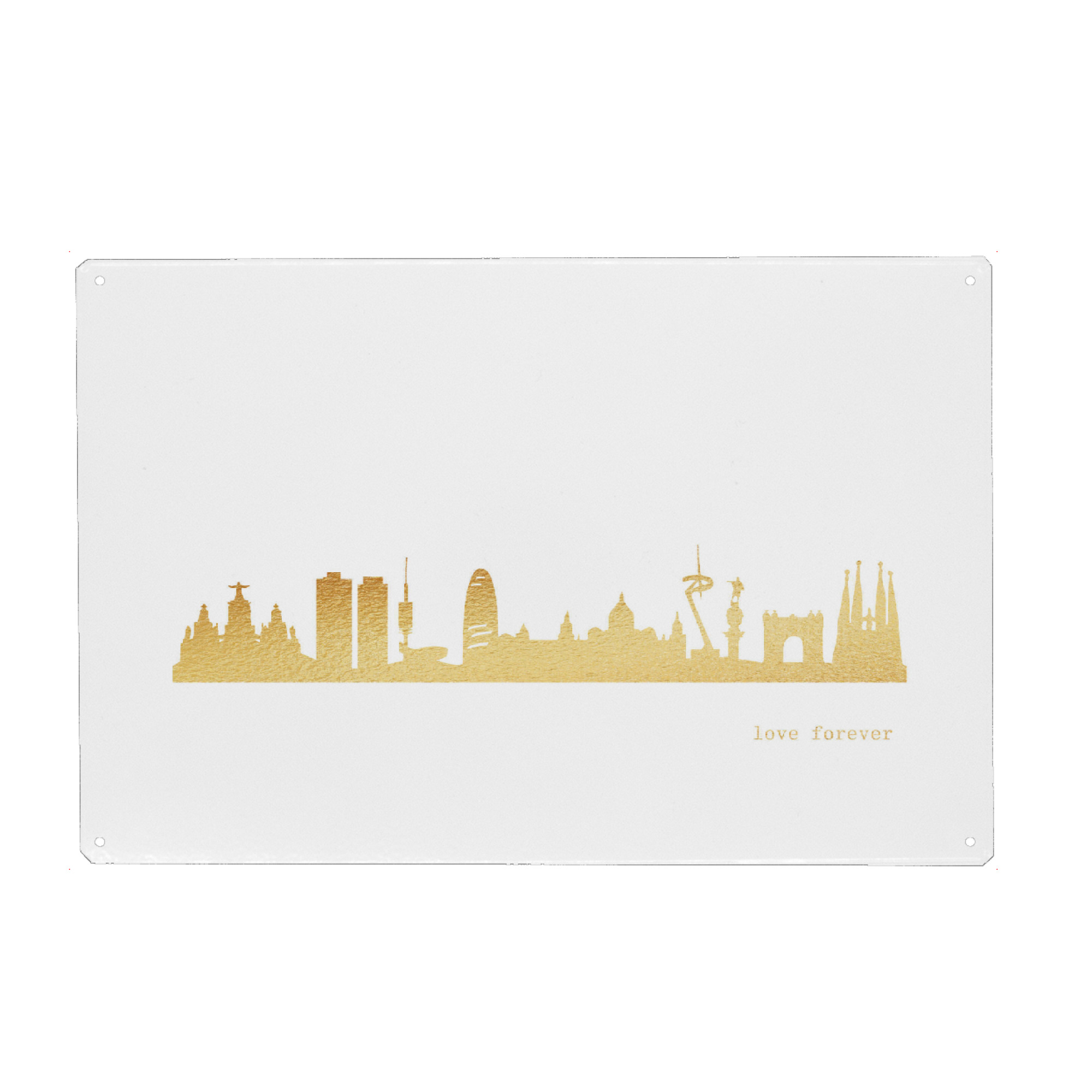Metall Poster "BARCELONA GOLD Print Love" artboxONE - Städte,Reise,Architektur,Städte / Barcelona