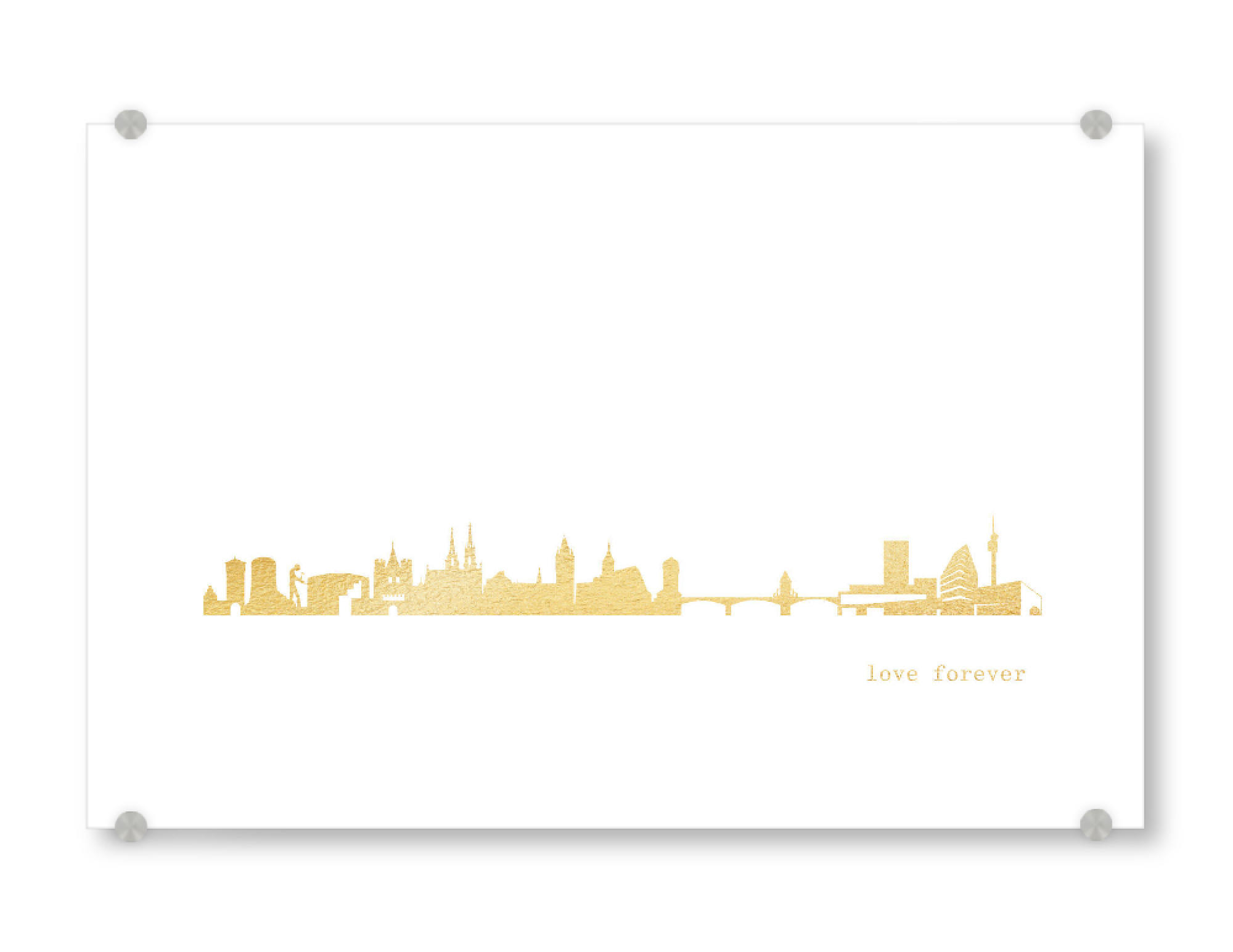 Acrylglasbild "BASEL GOLD Print Love" artboxONE - Städte,Reise,Architektur,Städte / Weitere