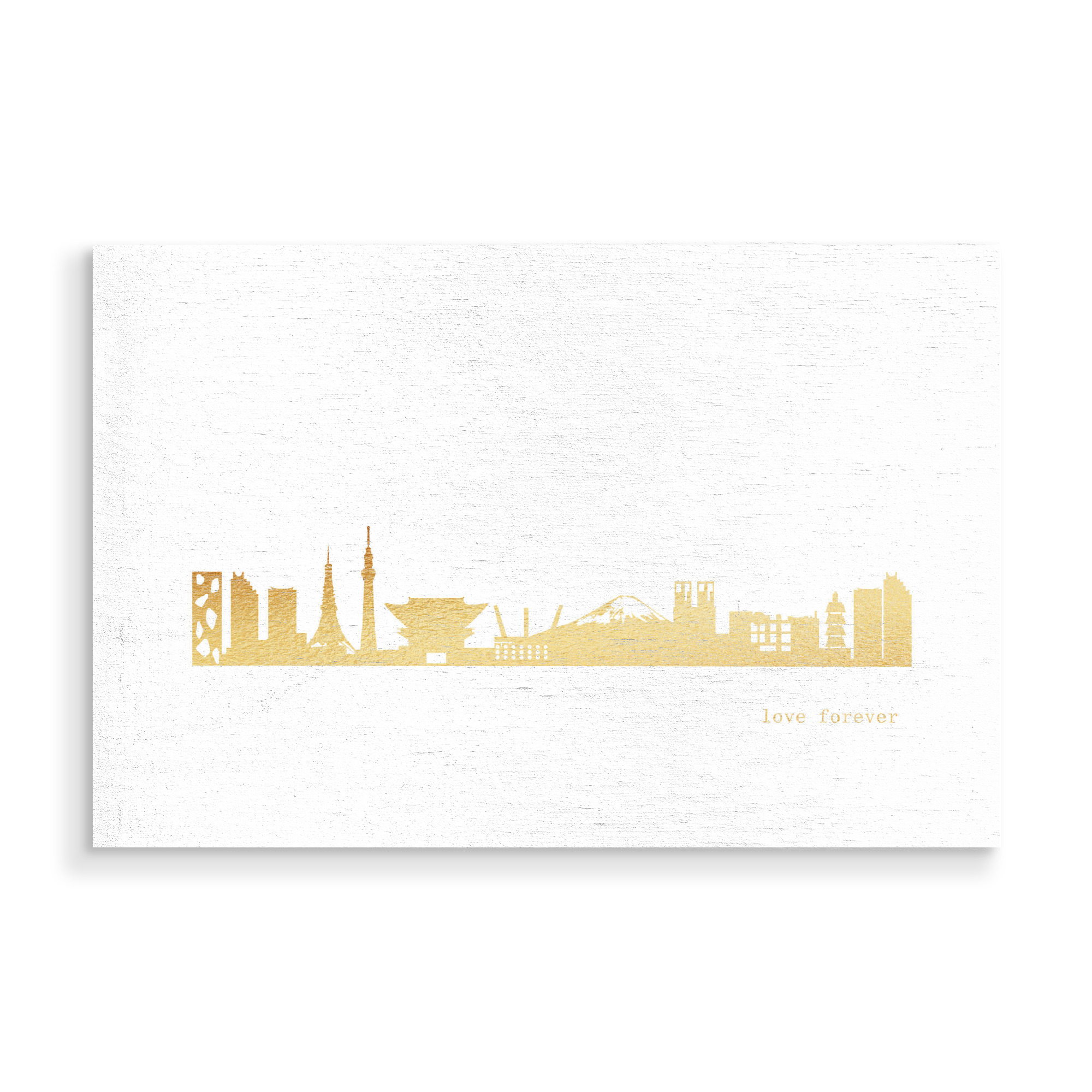 Holzbild "TOKIO GOLD Print Love" artboxONE - Städte,Reise,Architektur,Reise / Asien,Städte / Tokio