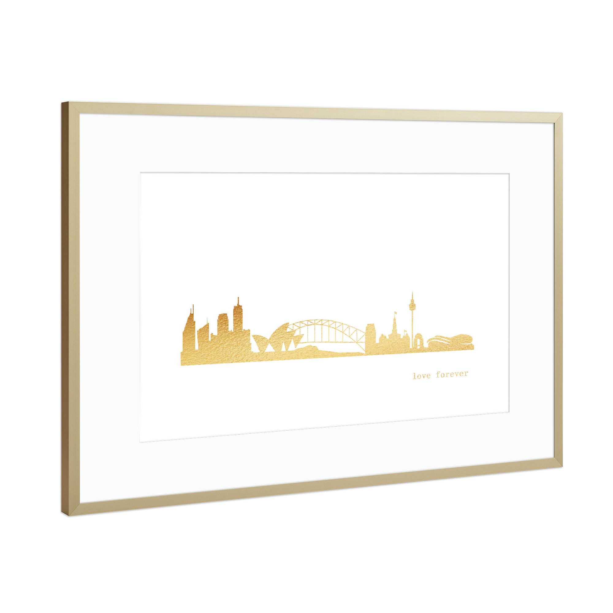 Poster mit Rahmen Gold "SYDNEY GOLD Print Love" artboxONE - Städte,Reise,Architektur,Städte / Sydney