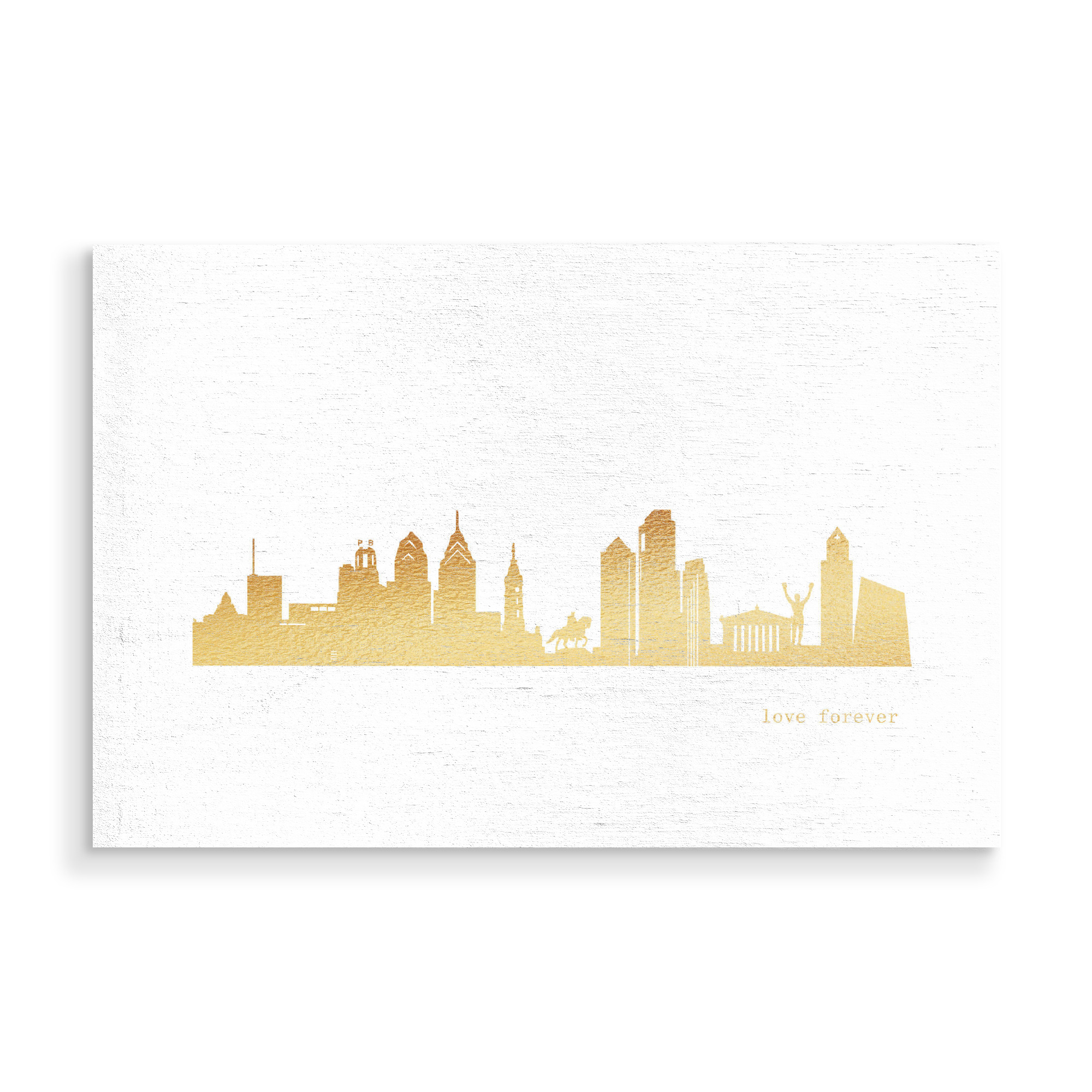 Holzbild "Philadelphia GOLD Print Love" artboxONE - Städte,Reise,Architektur,Städte / Weitere