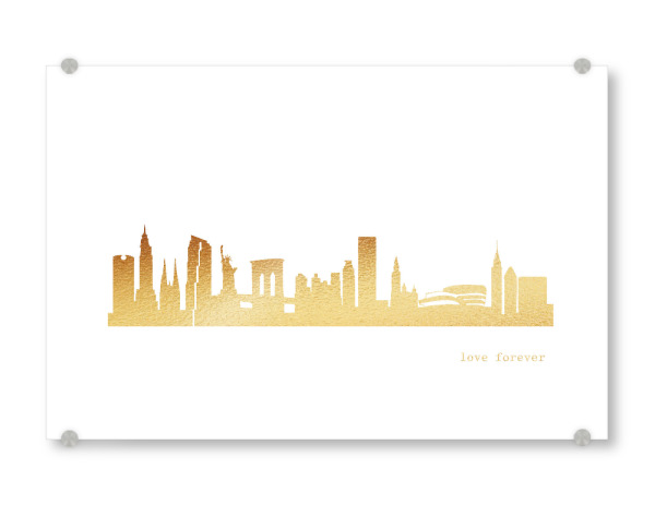 Acrylglasbild "NEW YORK GOLD Print Love" artboxONE - Städte,Städte / New York,Reise,Architektur
