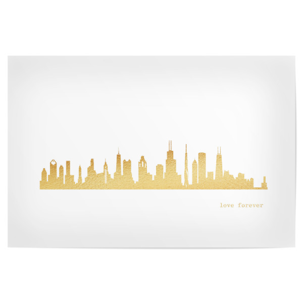 Poster "CHICAGO GOLD Print Love" artboxONE - Städte,Reise,Architektur,Städte / Chicago