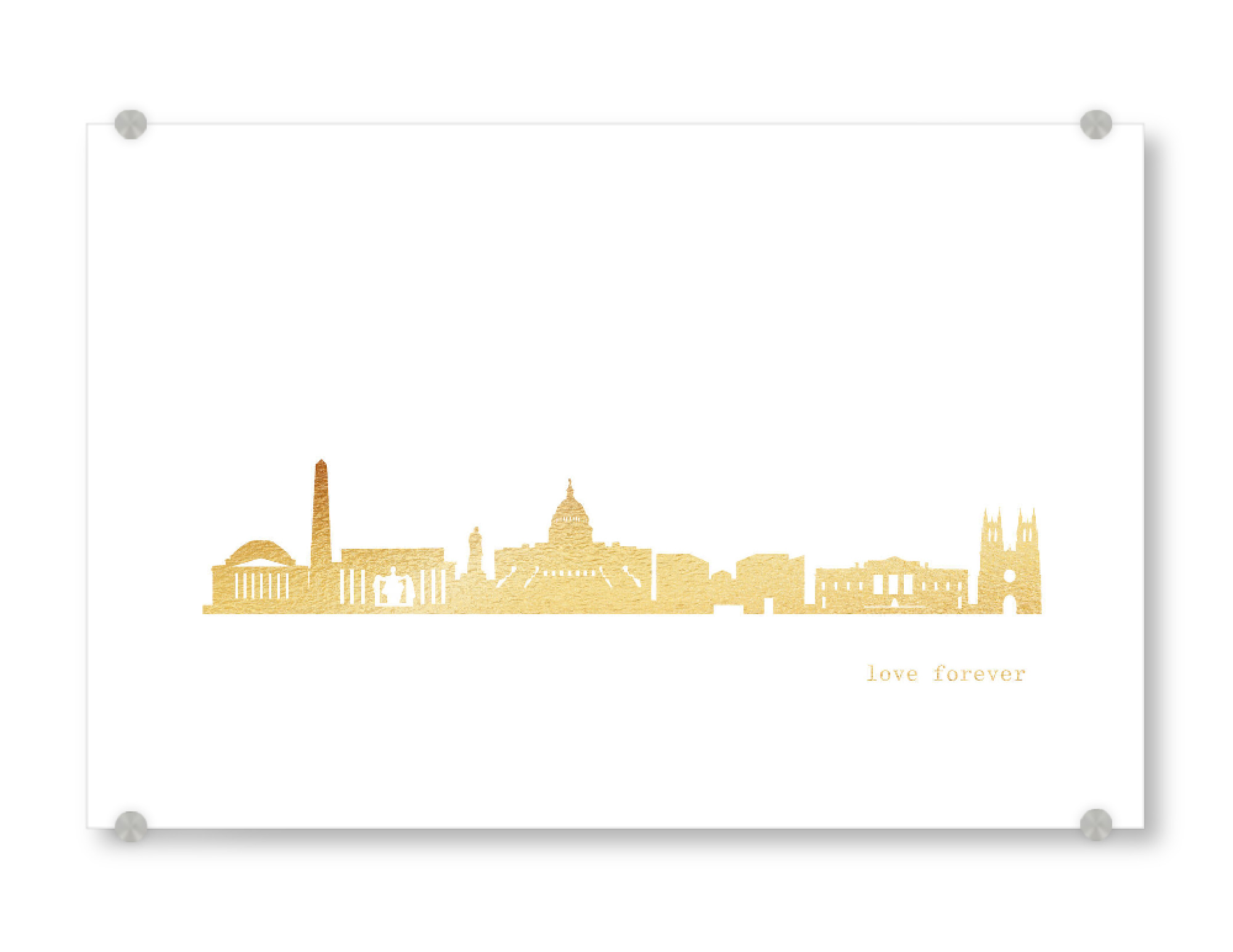 Acrylglasbild "Washington GOLD Print Love" artboxONE - Städte,Reise,Architektur,Städte / Washington