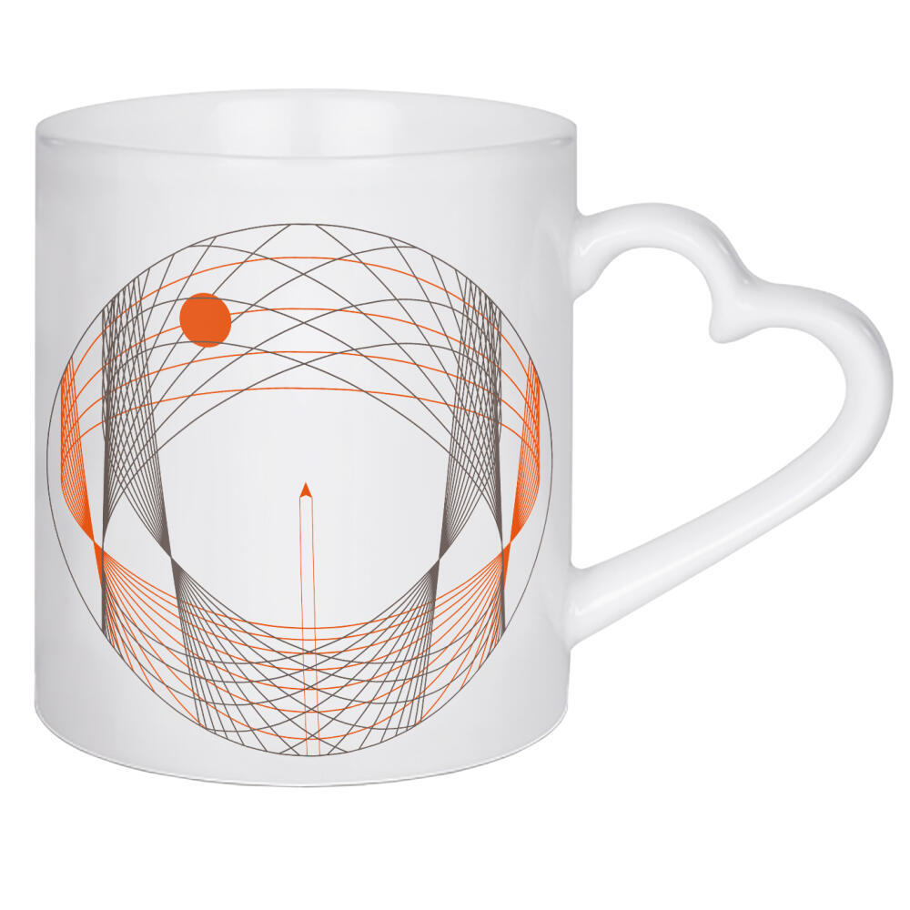 Herztasse "Weltraumforscher" artboxONE - Abstrakt,Geometrie - Nasa,Weltraum,Erkundung,Reise,Geometrisch,Linie kunst,Minimalismus,Minimal