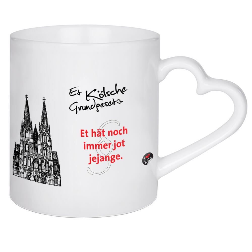 Herztasse "ET HÄT NOCH IMMER JOT JEJANGE weiß" artboxONE - Städte / Köln,Typografie