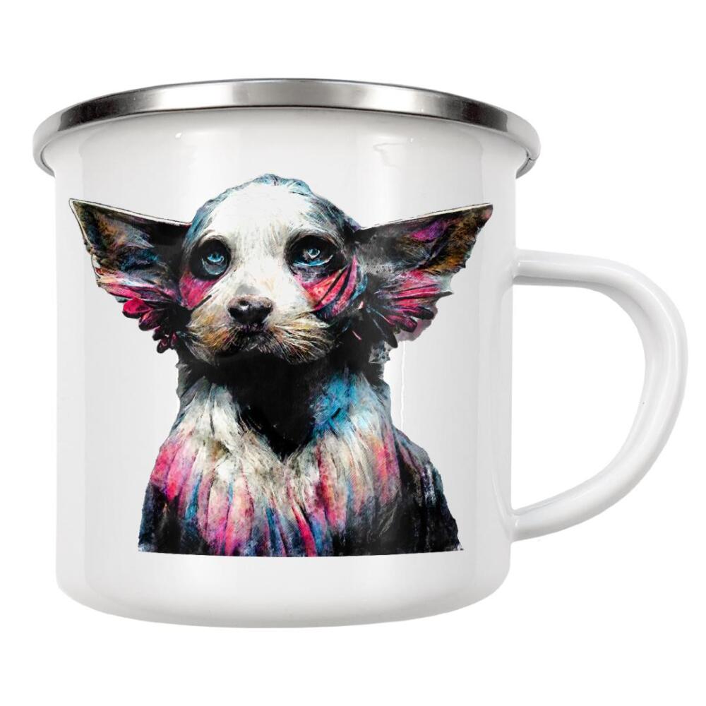 Emaille Tasse "Hund Aquarellkunst" artboxONE - Natur,Für Kinder,Tiere - Hund,Hunde,Haustier,Haustiere,Tier,Tiere,Aquarell,Malerei