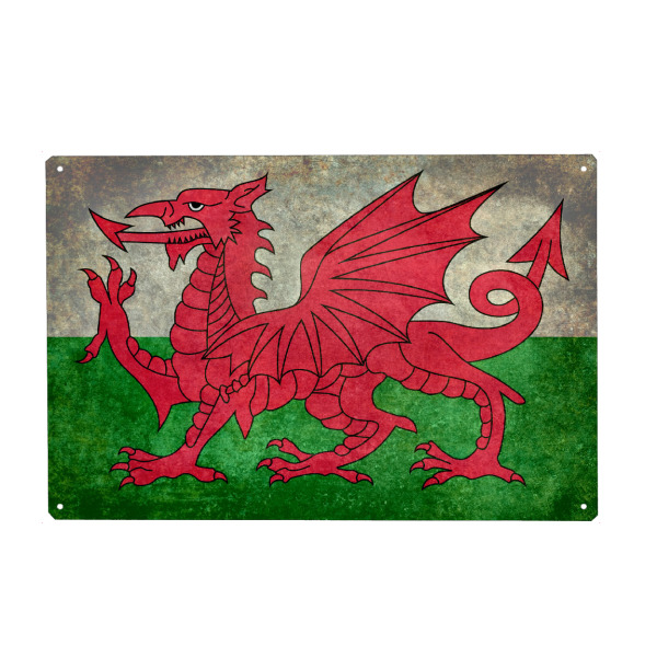 Metall Poster "Flag of Wales" artboxONE - Reise,Tiere,Reise / Länder