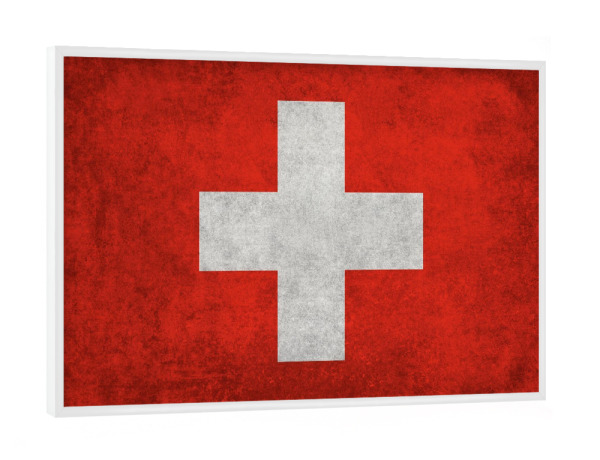 Poster mit weißem Rahmen "Flag of Switzerland" artboxONE - Reise,Reise / Länder - Schweiz,Schweiz