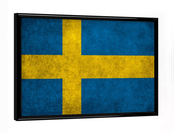 Poster mit schwarzem Rahmen "Flag of Sweden" artboxONE - Reise,Reise / Länder