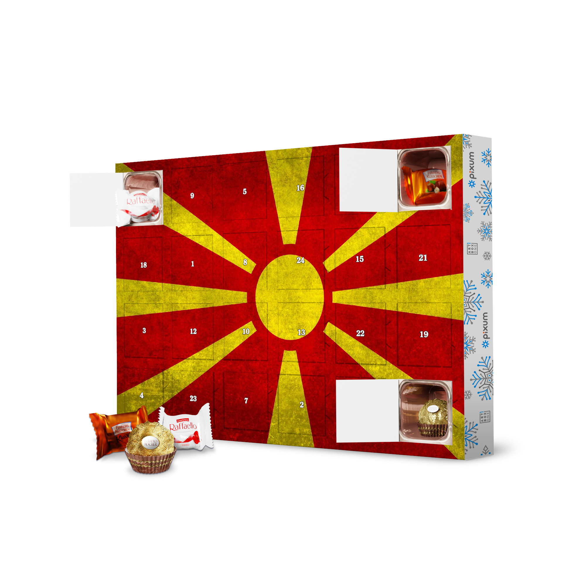 Adventskalender mit Ferrero Pralinen Flag of Macedonia artboxONE Adventskalender Reise