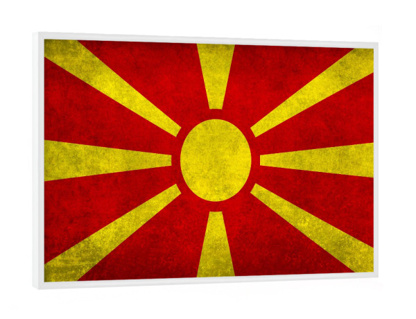 Poster mit weißem Rahmen "Flag of Macedonia" artboxONE - Reise,Reise / Länder