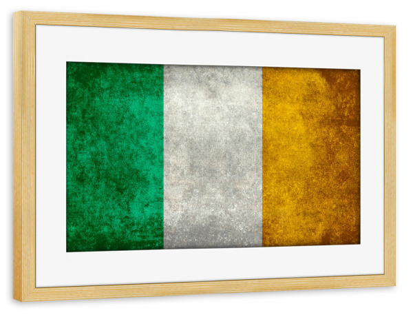 Poster mit Rahmen kiefer "Flag of Ireland" artboxONE - Reise,Reise / Länder
