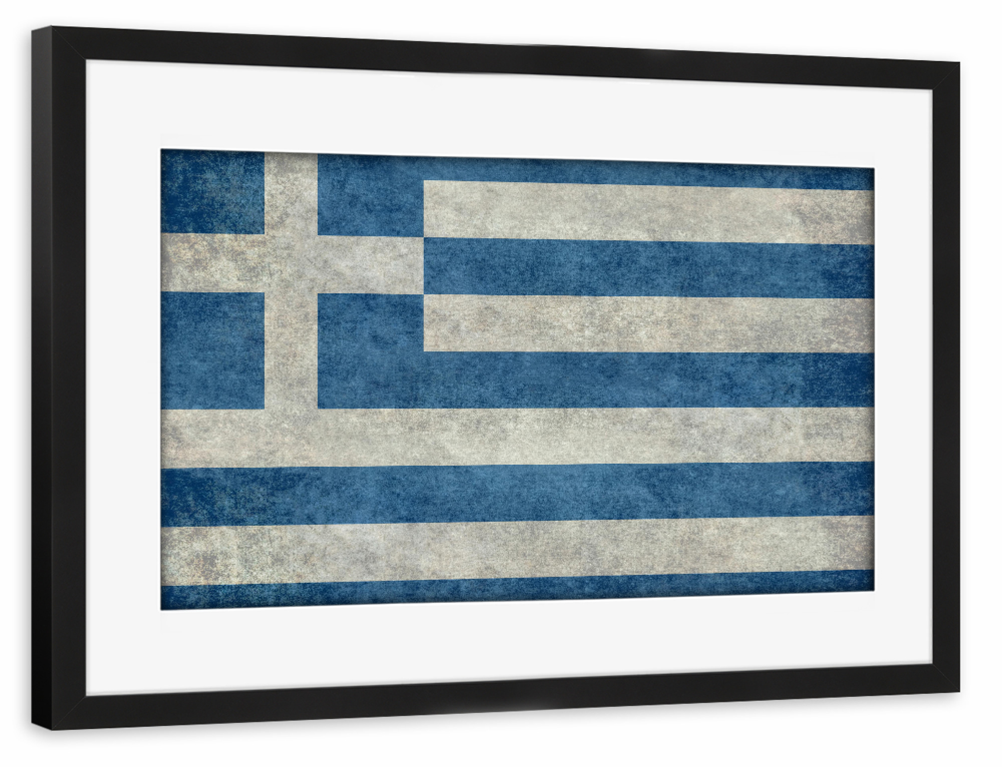 Poster mit Rahmen schwarz "Flag of Greece" artboxONE - Reise,Reise / Länder