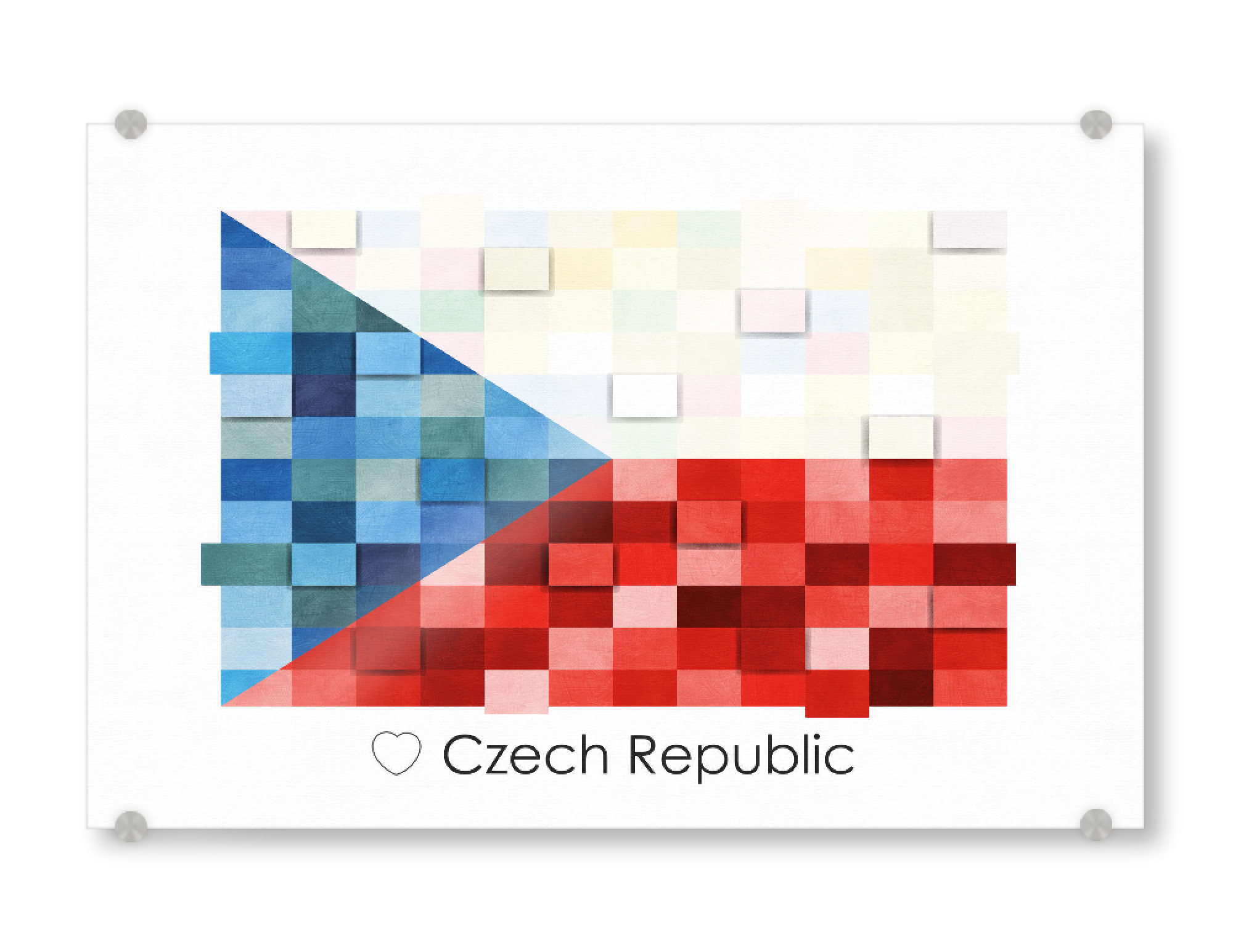 Acrylglasbild "Czech Republic Flag" artboxONE - Reise,Reise / Länder