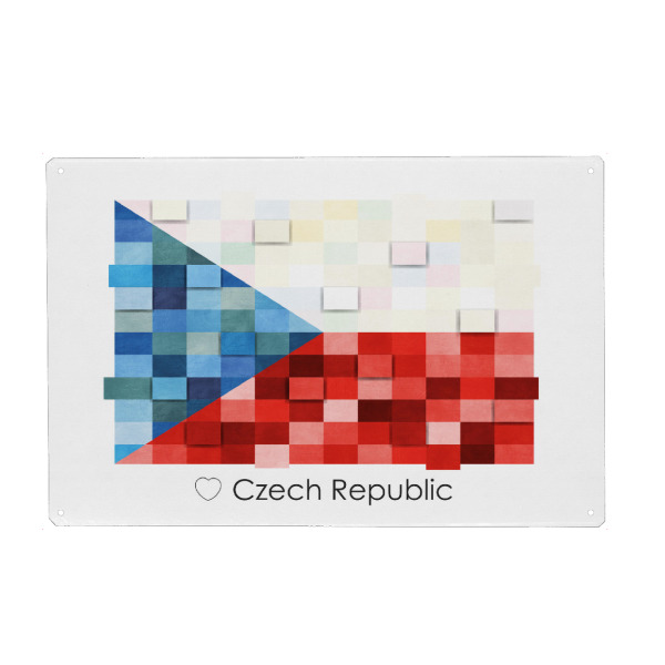 Metall Poster "Czech Republic Flag" artboxONE - Reise,Reise / Länder