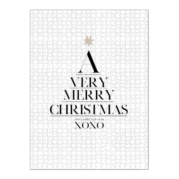 Puzzle Ravensburger "MERRY CHRISTMAS XOXO" artboxONE - Typografie,Schwarzweiß,Geometrie,Fashion,Weihnachten