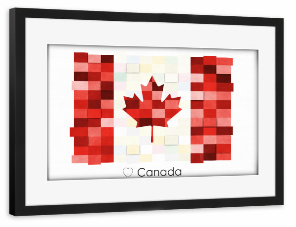 Poster mit Rahmen schwarz "Canada Flag" artboxONE - Reise,Reise / Länder