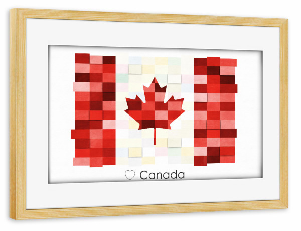 Poster mit Rahmen kiefer "Canada Flag" artboxONE - Reise,Reise / Länder