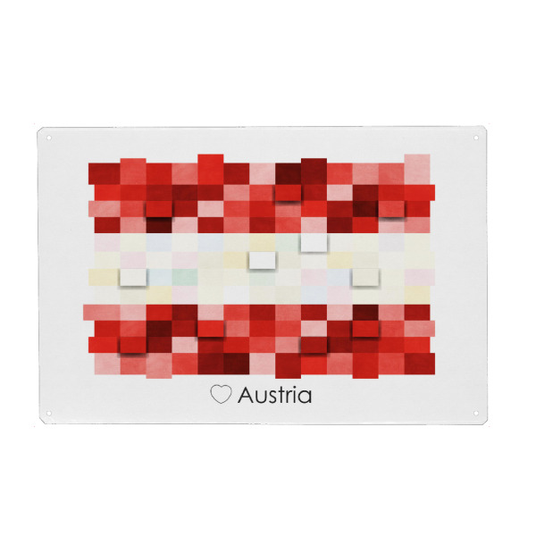 Metall Poster "Austria Flag" artboxONE - Reise,Reise / Länder