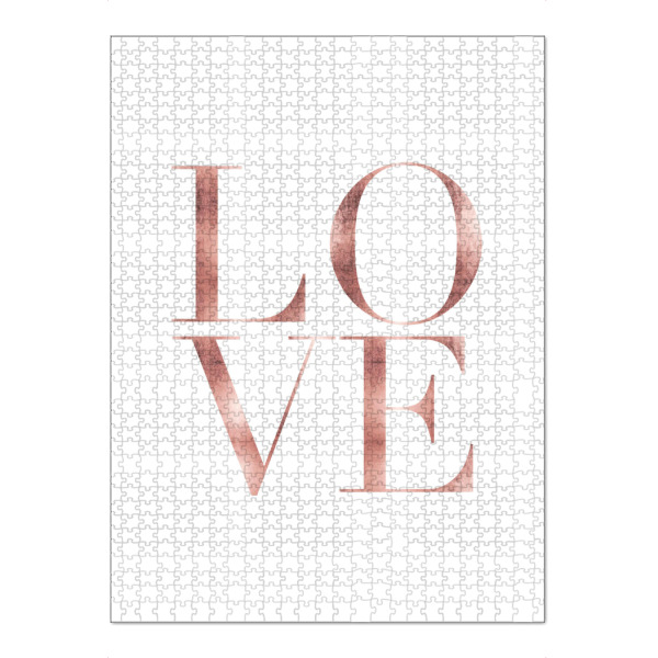 Puzzle Ravensburger "LOVE rose gold" artboxONE - Typografie,Liebe - Liebe,Rosegold,Rose,Gold,Typography,Love,Typo - Bild liebe