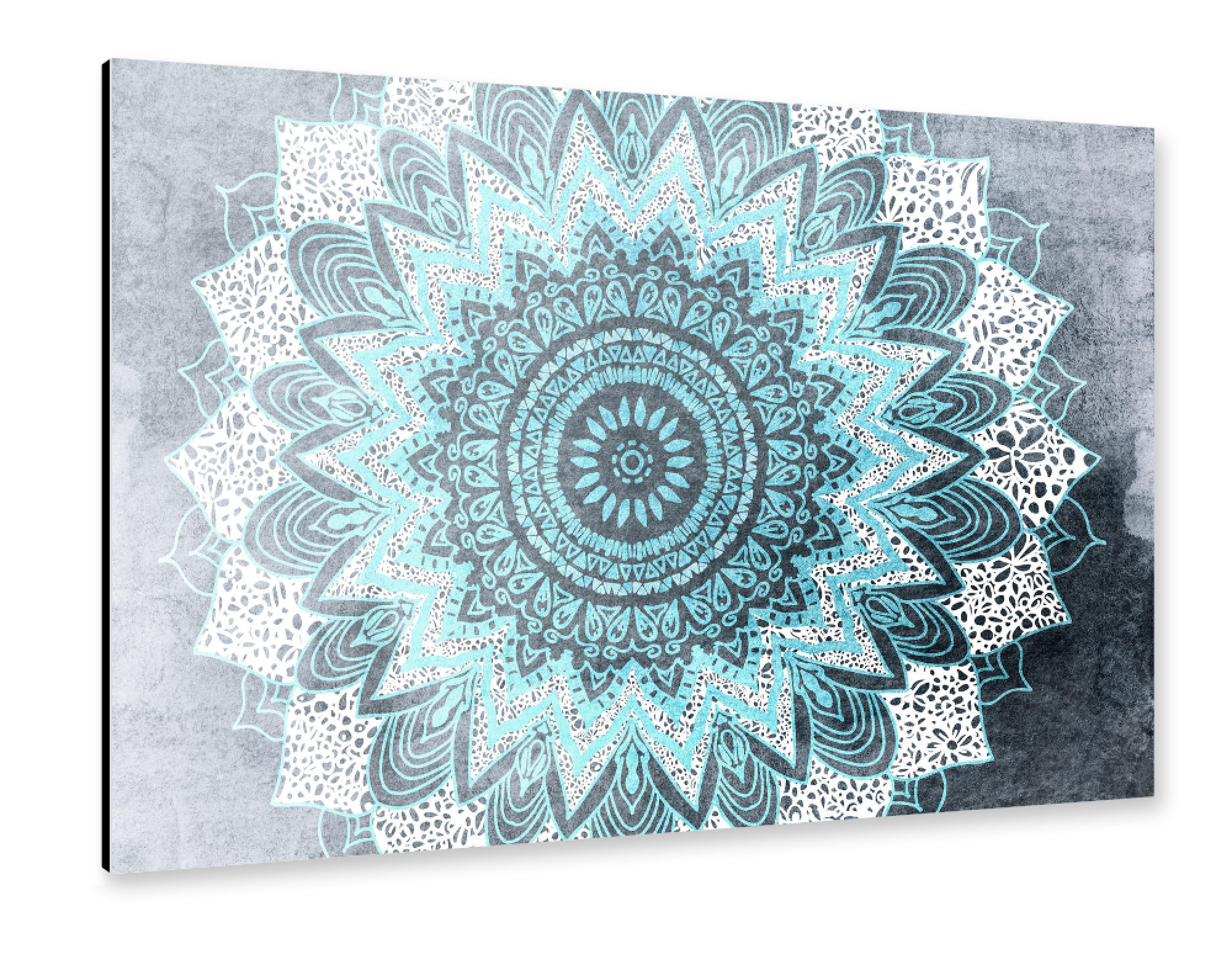 Alu-Dibond "BOHOCHIC MANDALA IN BLUE" 75x50 cm artboxONE