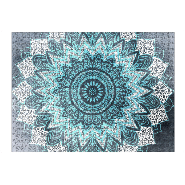 Puzzle Ravensburger "BOHOCHIC MANDALA IN BLUE" artboxONE - Abstrakt,Geometrie,Fashion
